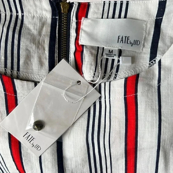 NWT Fate by LFD Striped Long Sleeve Top Blue Red Size Small - Picture 7 of 8